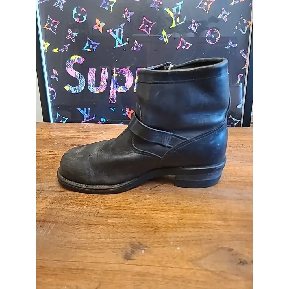 Vintage CHIPPEWA Steel-Toe Engineer Boots with Vibram Soles, Size 8D - Picture 13 of 16